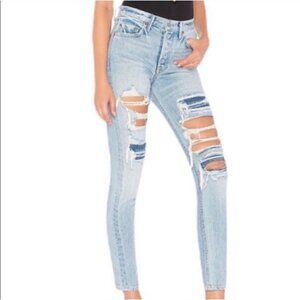 NWT GRLFRND x Revolve Karolina High-Rise E Street Distressed Skinny Jean Size 28